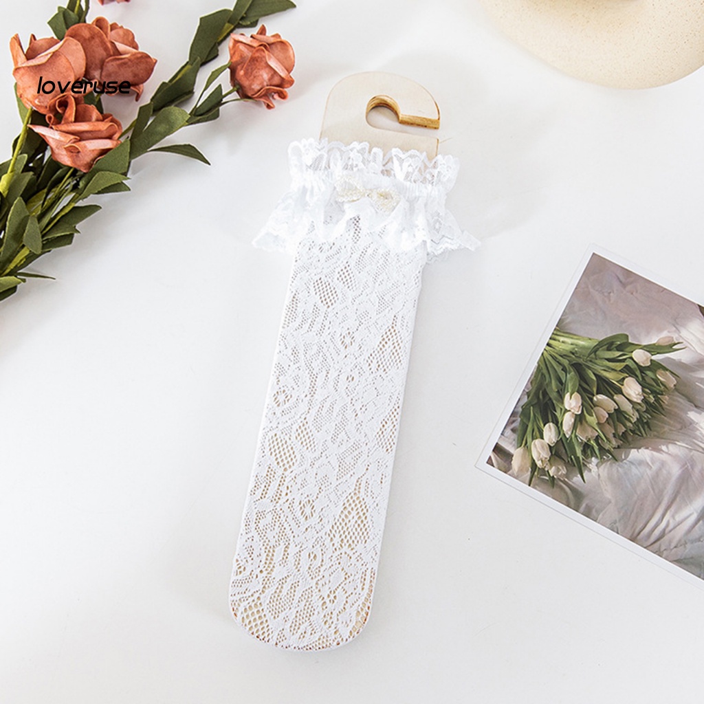 1 Đôi Vớ Dài Đến Đầu Gối Màu Trơn Chống Mài Mòn Thời Trang Mùa Hè Cho Bé Gái