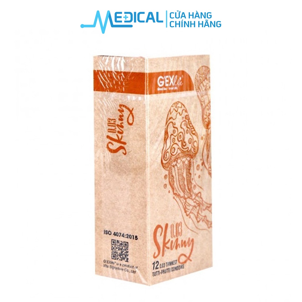 Bao cao su G'EXlife 0.03 skinny siêu mỏng (Hộp 12 chiếc) - MEDICAL