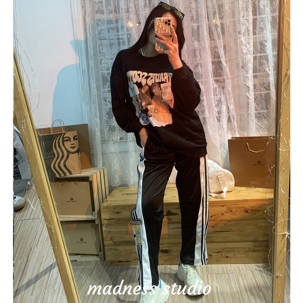 Chính Hãng ẢNH THẬT Quần Adidas tem vàng sẻ khuy bấm Thể Thao Unisex