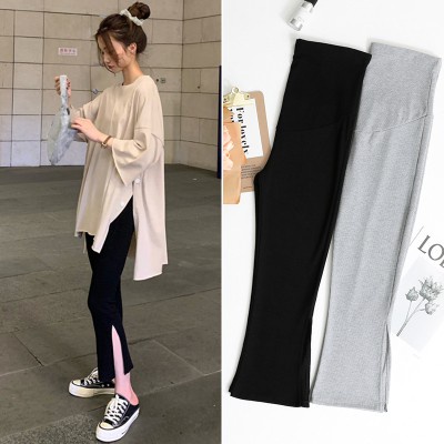 Mùa Xuân Mùa Hè Crop Quần Bà Bầu Chia Quần loe Phiên Bản Hàn Quốc Hợp Thời Trang Mẹ Quần Áo Mùa Hè