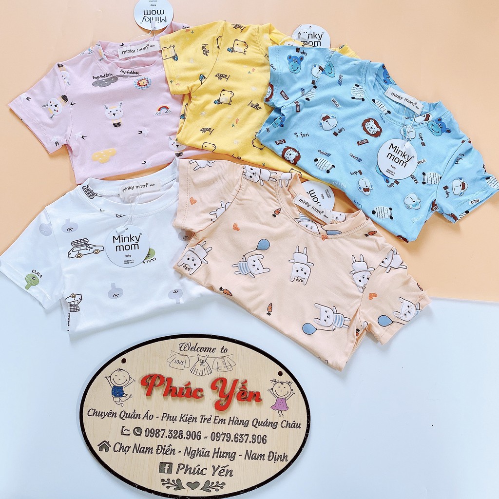 Bộ Cộc Tay Thun Lạnh Hàng Minky Mom In Toàn Thân Họa Tiết Sư Tử-Ô Tô Trắng Cho Bé (8-18kg)( 1453)