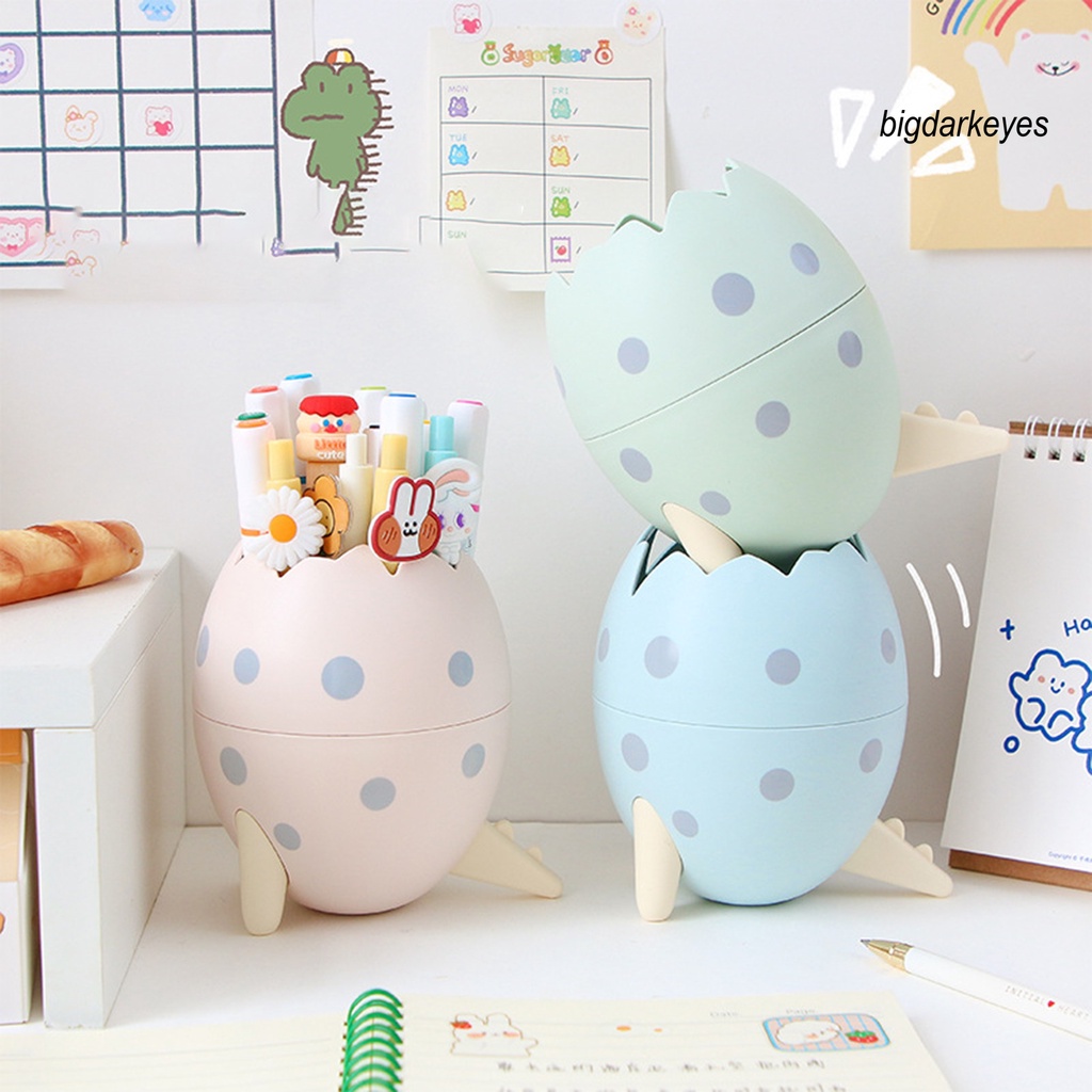 Giá Đỡ Bút Hình Quả Trứng Khủng Long Đáng Yêu Bằng Nhựa Sức Chứa Lớn Dành Cho Gia Đình