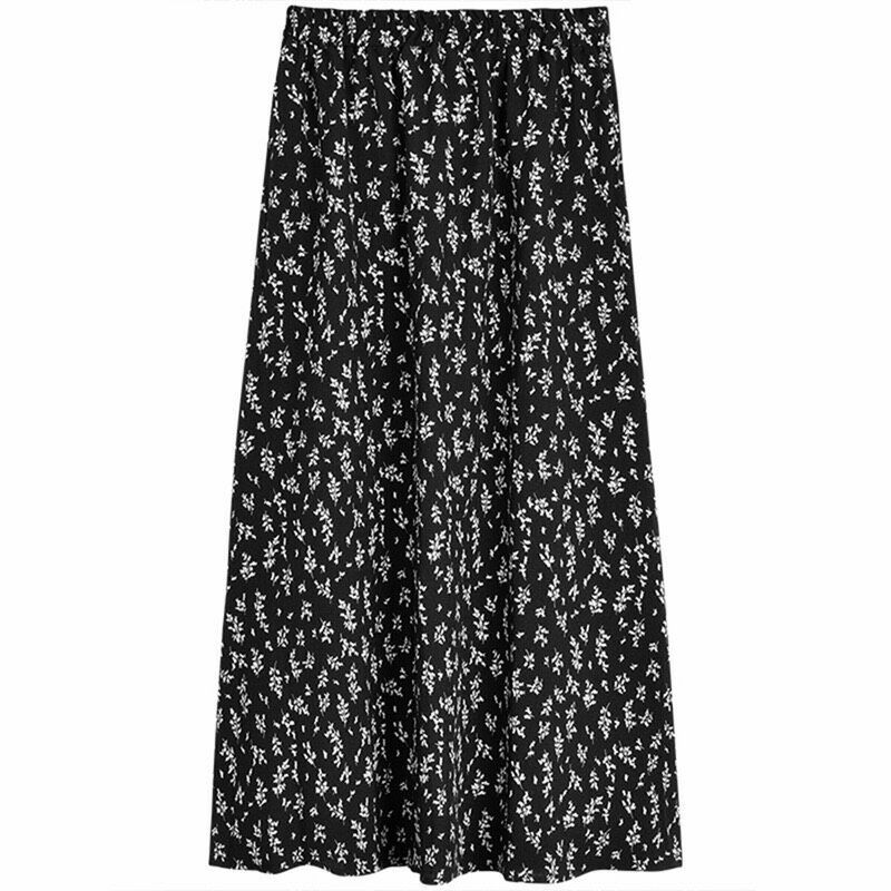 chân váy hoa nhí dáng dài vintage, chân váy ulazang hoa nhí