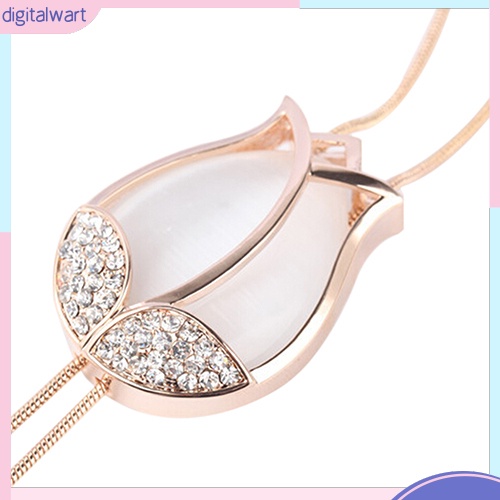 Dây Chuyền Mặt Hoa Tulip Đính Đá Thời Trang Cho Nữ