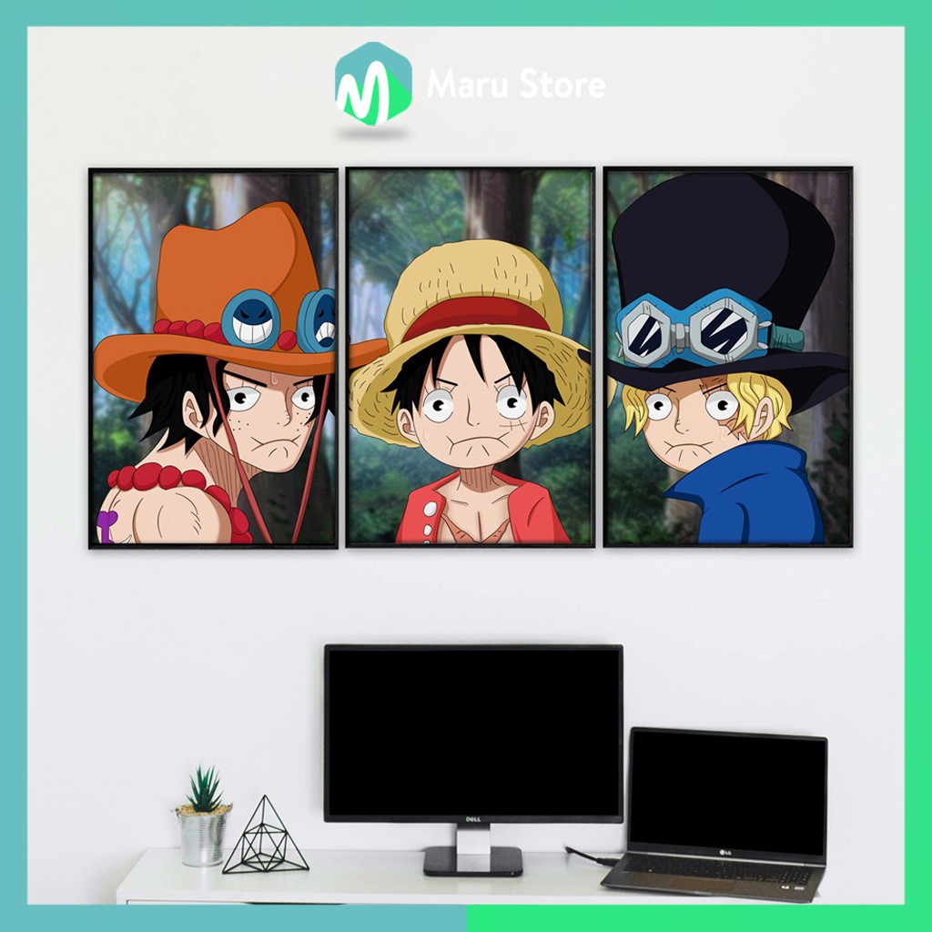 Tranh One Piece Treo Tường, 3 Anh Em Luffy, Ace, Sabo Thời Còn Nhỏ