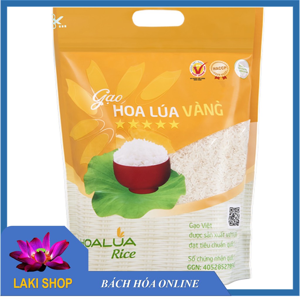 Gạo Hoa Lúa Vàng - Túi 5kgs - Không Chất Bảo Quản, Thơm Nhẹ, Ngon Cơm.