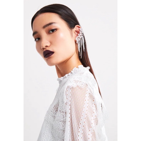 Áo sơ mi ren cắt lace nữ