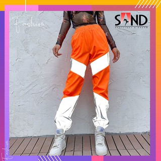 [Có Sẵn + DEAL HOT] Quần Jogger Cam neon /  Hồng Neon/ Xanh nước biển Phối Phản Quang Nam Nữ Kèm Video ảnh thật