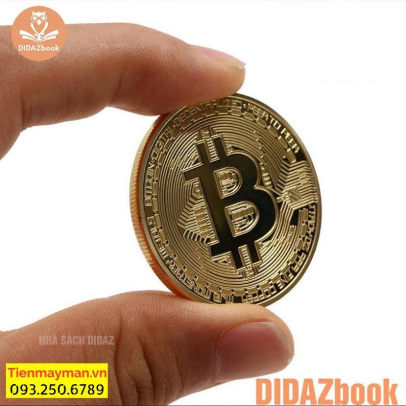 Giá sock lấy tương tác Đồng xu bitcoin mạ vàng 24k may mắn, quà lưu niệm, quà tặng + Hộp đựng