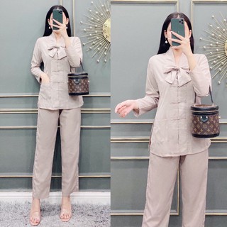[HÀNG CAO CẤP] Đồ Lam Đi Chùa Thắt Nơ Ngực