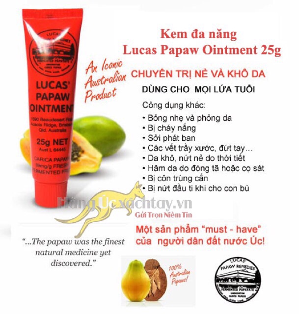Kem Đa Năng -Lucas Papaw Ointment 25g