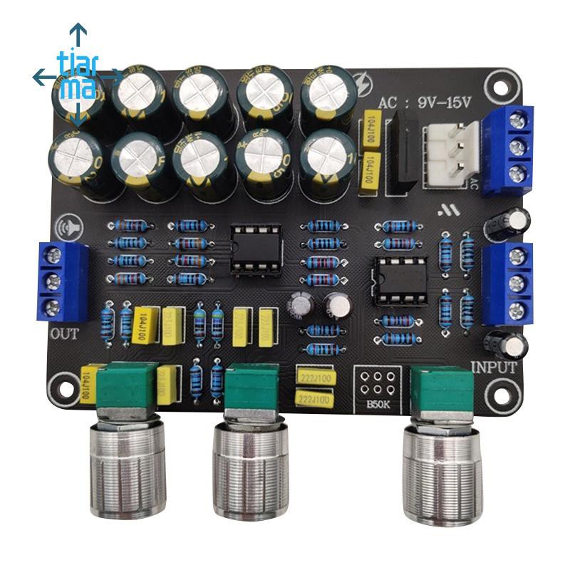 Dual NE5532 Replaceable Tone Preamp Board Audio Treble Bass Adjustment Equalizer Preamplifier Tone Control Preamplifier