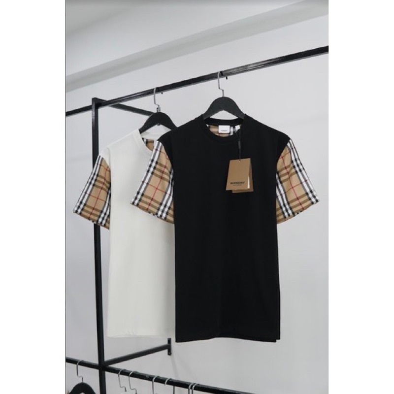 Áo Thun Tay Lỡ BBR Phối Tay Kẻ BIGOMALL - Áo phông nam nữ unisex freesize form rộng 65kg
