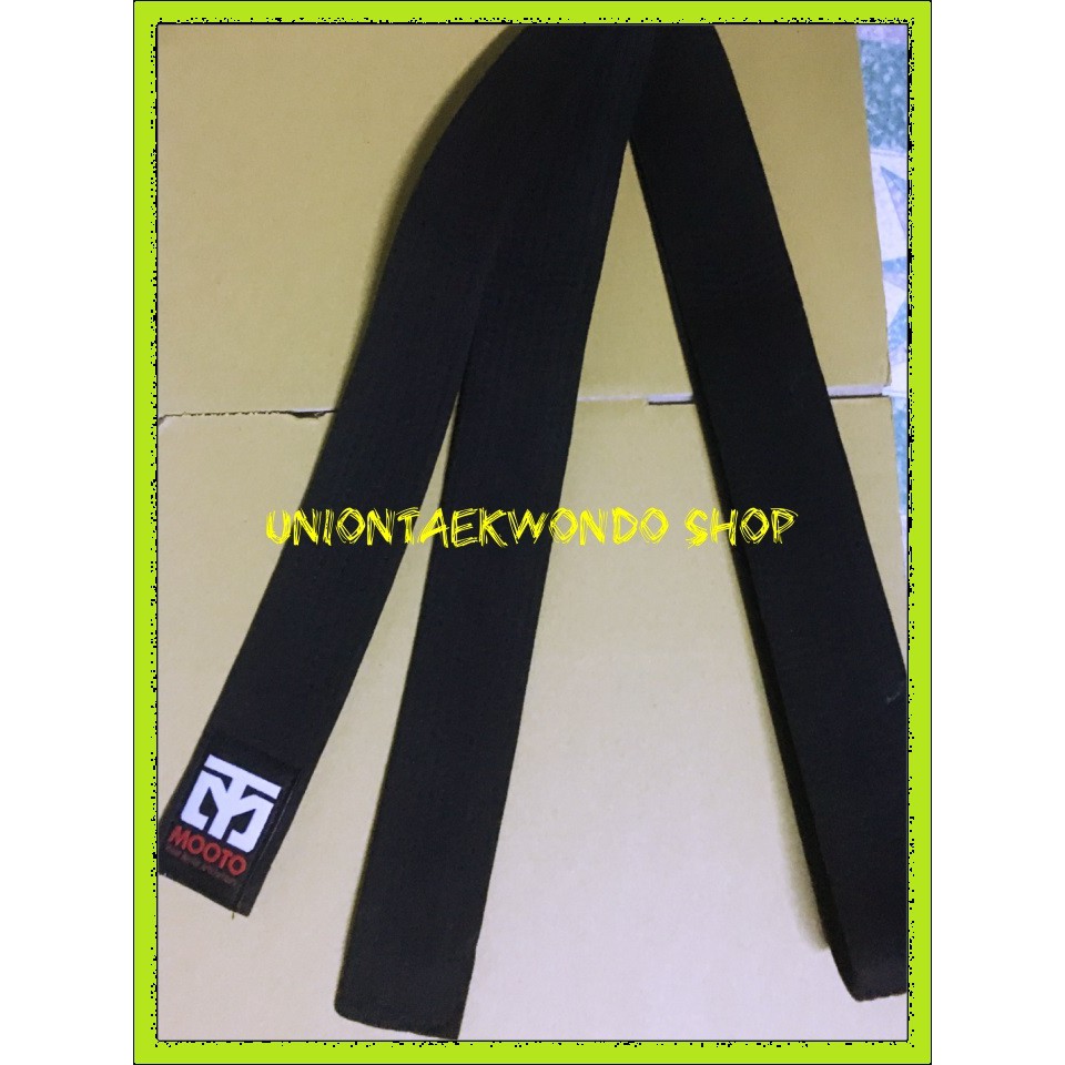 Miễn Phí Thêu Tên 💢 MOOTO Đai Đen Taekwondo Karate Ngang 4.5cm x UnionTaekwondoSHOP