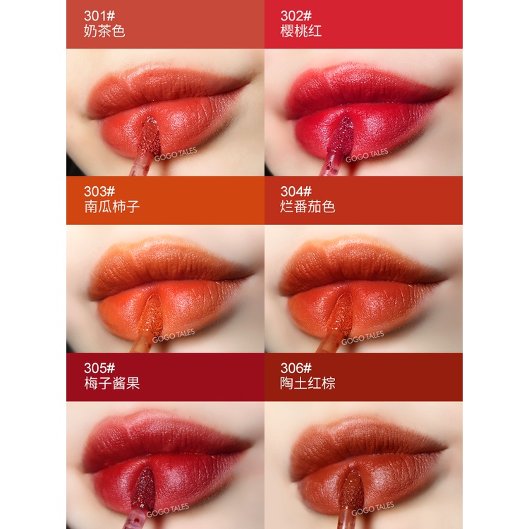 [ Son nội địa trung] Son kem lì Gogo tales air velvet Lip Gloss GT163, mềm mịn lâu trôi, cam kết chính hãng