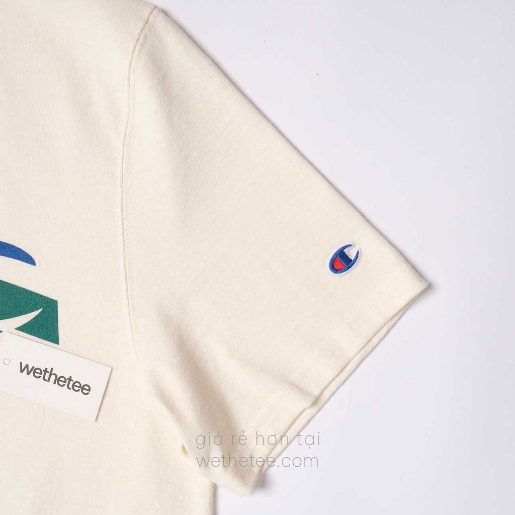 Áo Champion Heritage Spliced Logos, Chalk White