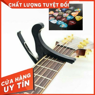 ( Tặng 2 phím ) Capo guitar kim loại sắt sơn tĩnh điện chống gỉ màu đen - kẹp chắc chắn