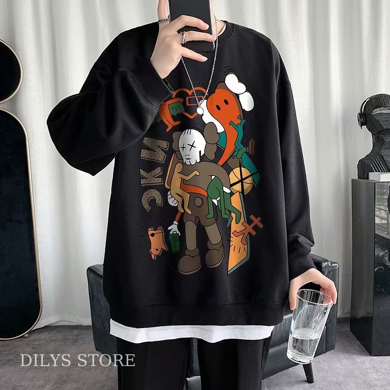 [XẢ KHO GIÁ RẺ BAO CHẤT] Áo Sweater Unisex Nam Nữ Form Rộng Dễ Phối Đồ In Hình Phong Cách, Áo 2 Màu Cá Tính | BigBuy360 - bigbuy360.vn