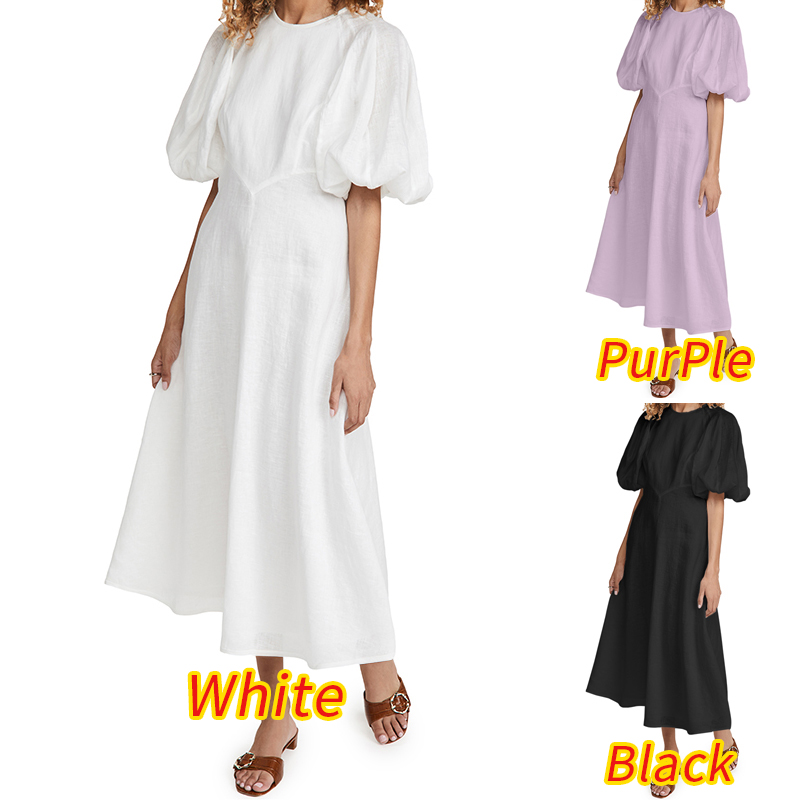 Đầm ZANZEA Ngắn Tay Cổ Tròn Màu Trơn Thời Trang Dành Cho Nữ | BigBuy360 - bigbuy360.vn