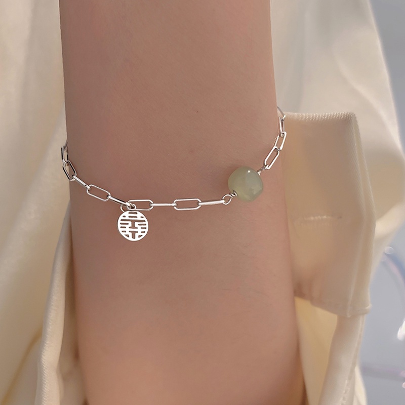 ✨✨Vòng Đeo Tay Bạc Phối Mặt Nhân Vật Trung Hoa May Mắn Đính Đá Thời Trang Cho Nữ