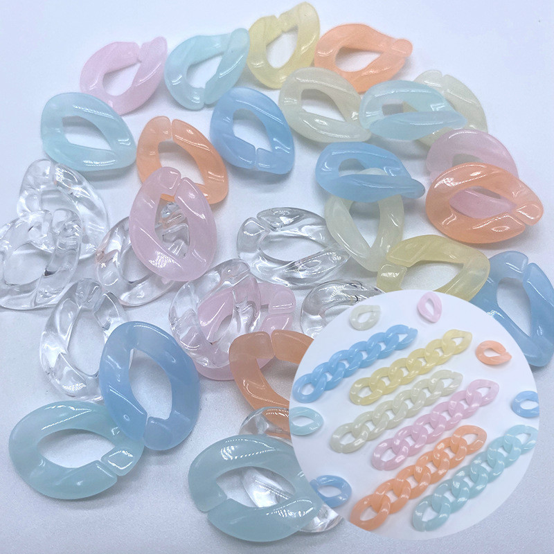 Set 10 Dây Xích Nhựa Acrylic Màu Sắc Sáng Tạo Làm Túi Xách Thời Trang Mùa Hè Cho Nữ