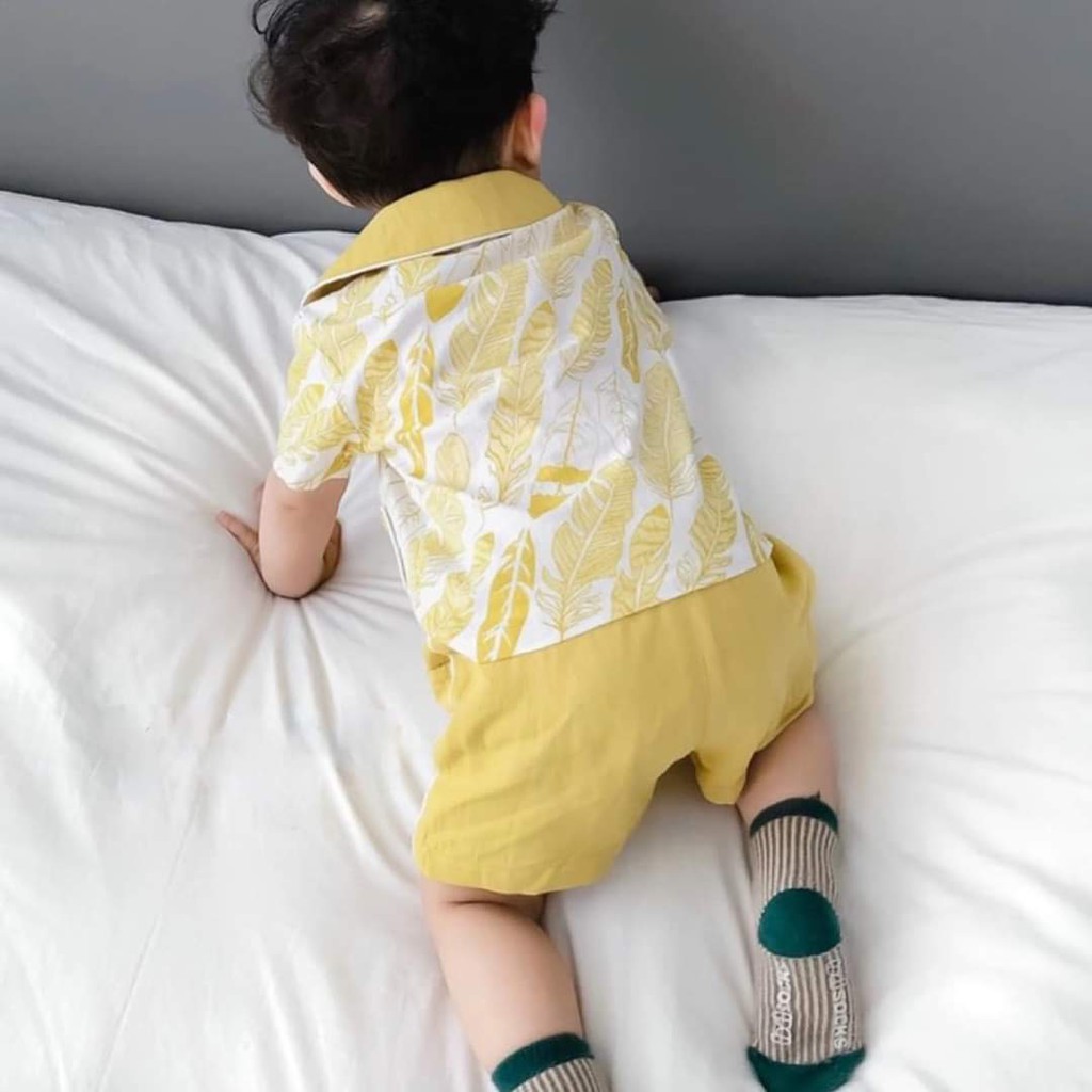 Set Đồ Đi Biển Màu Vàng Chanh cho bé
