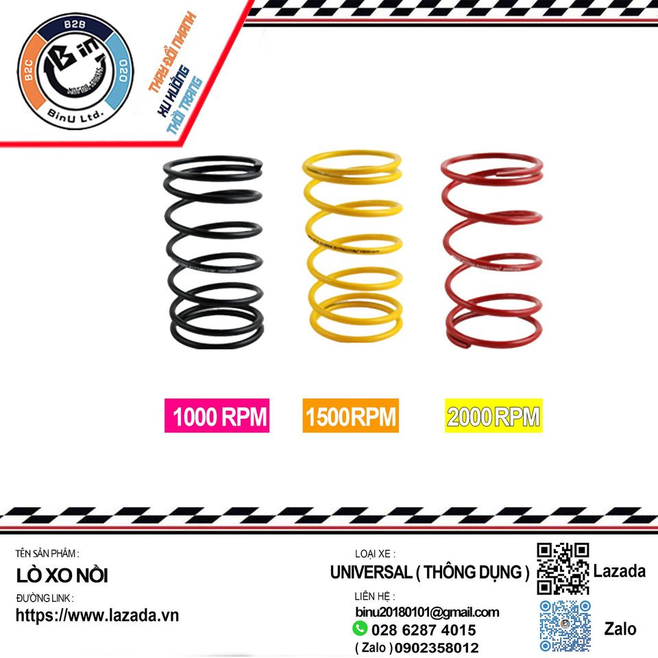 LÒ XO TRỤ dùng cho NỒI SAU  xe tay ga PCX / Vario  / shvn 1500 - 1800  RPM