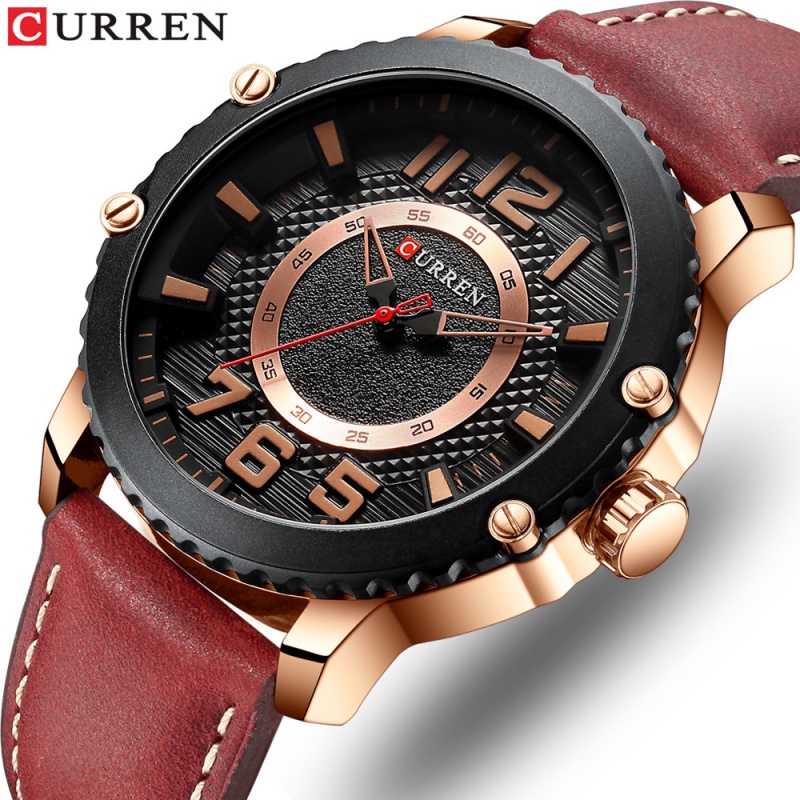 Đồng Hồ Quartz CURREN Với Dây Đeo Da