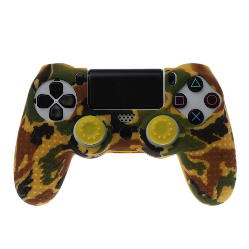 Ốp silicon chống trượt kèm nắp đậy cần gạt cho tay cầm chơi game Playstation PS4