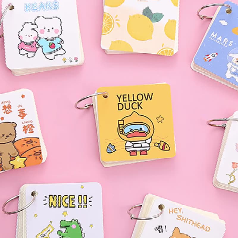 Sổ Ghi Chú Móc Chìa Khóa Bỏ Túi Tiện Dụng - Thẻ Còng Học Từ Vựng
