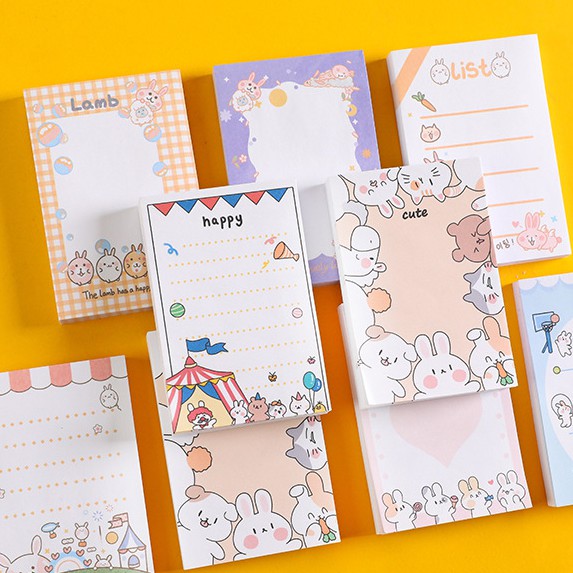 <Ảnh Thật Shop Chụp> Sticky Giấy Note To Do List Ghi Chú 100 Trang Chú Thỏ Cute Teeci588