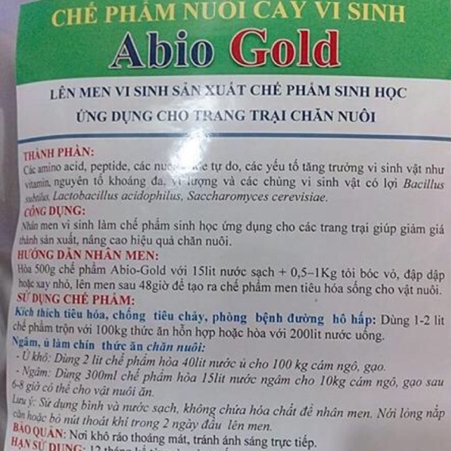 Chế phẩm men ủ tỏi abio gold. chế phẩm sinh học cho chăn nuôi hữu cơ