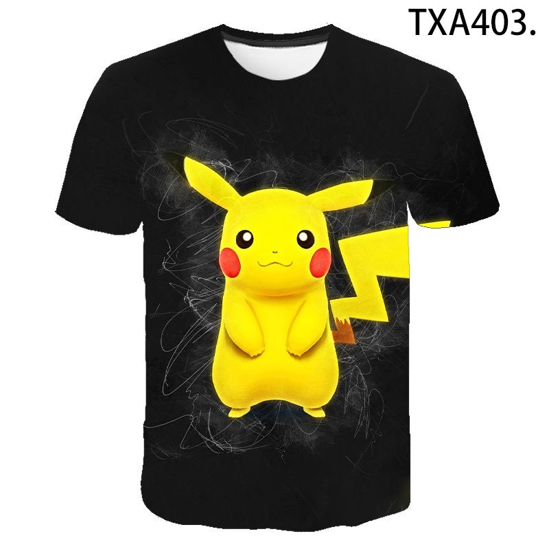 Áo Thun Tay Ngắn In Họa Tiết Hoạt Hình Pokemon 3D Thời Trang Mùa Hè Cho Bé Trai Và Gái