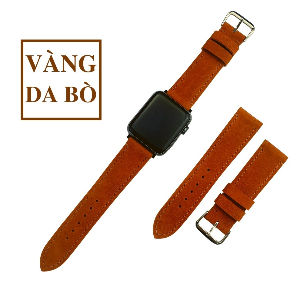 Dây Apple Watch Vnstrap dây đeo đồng hồ Apple Watch series 3 4 5 6 7 se da bò sáp 38mm 40mm 42mm 44mm iwatch M5