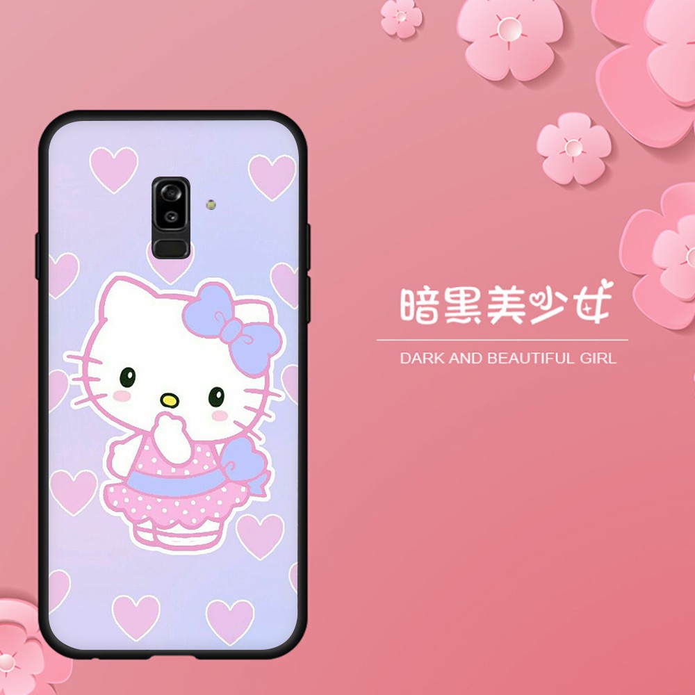 Ốp điện thoại TPU silicone màu đen in hình hello kitty chống rơi vỡ cho Samsung Galaxy J2 J5 J7 Prime J7 Core J7 Pro