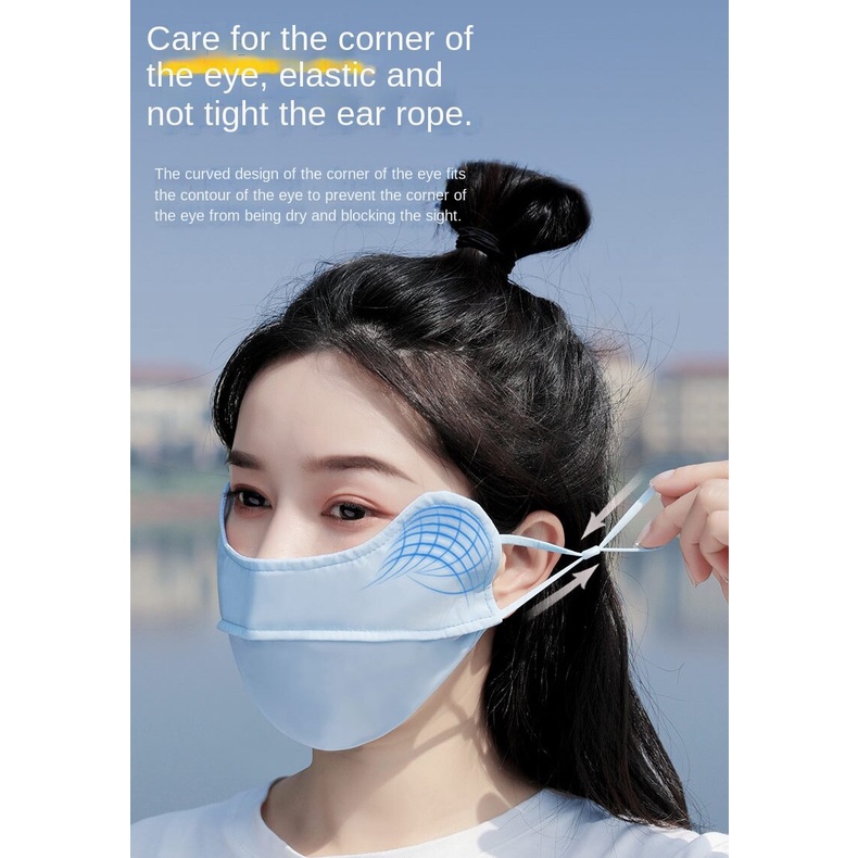 Khẩu Trang Lụa Mát Mỏng Màu Gradient Chống Nắng Thoáng Khí Thời Trang Cho Nữ