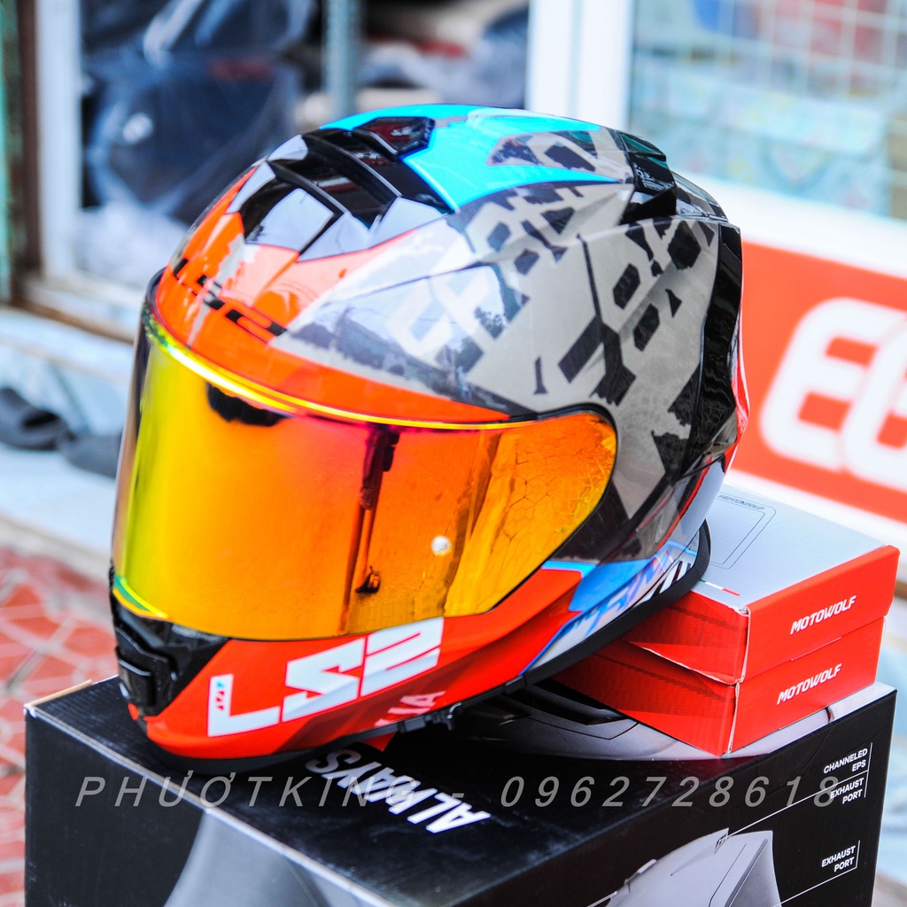 Mũ fullface LS2 FF800 Sprinter Black Red Titanium tặng pinlock - chọn mầu kính