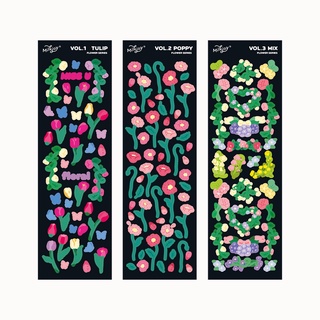 Tấm sticker hoa tulips decor toploader, trang trí