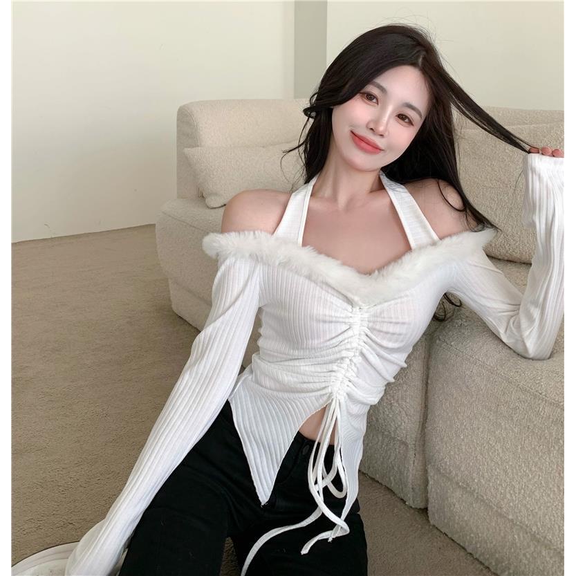 Áo Dệt Kim Tay Dài Thời Trang Xinh Xắn Đáng Yêu Cho Nữ