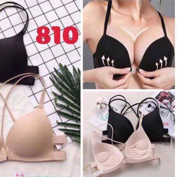 Áo bra nữ quai chéo đúc su cài trước đệm bàn tay nâng ngực - Bra mút mỏng bàn tay nâng ngực dây mảnh - TinTin888