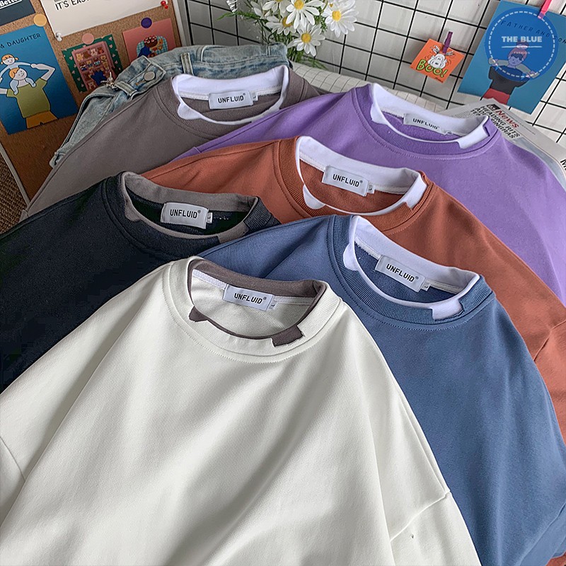 Áo Sweater Layer rách unisex dài tay chất liệu mềm mịn