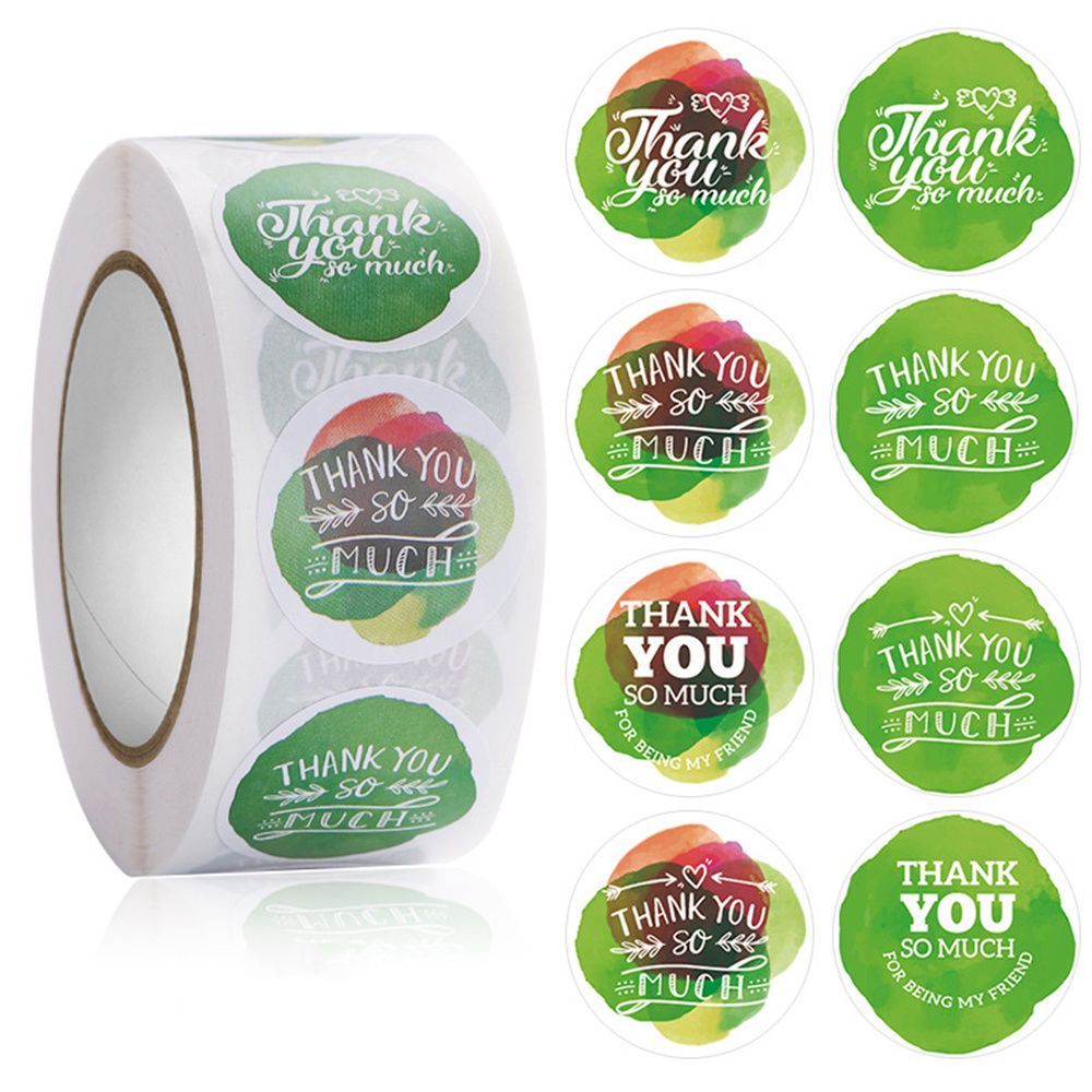 Cuộn 500 Nhãn Dán Hình Tròn In Chữ Thank You Dùng Để Trang Trí Sổ Tay/Nhật Ký