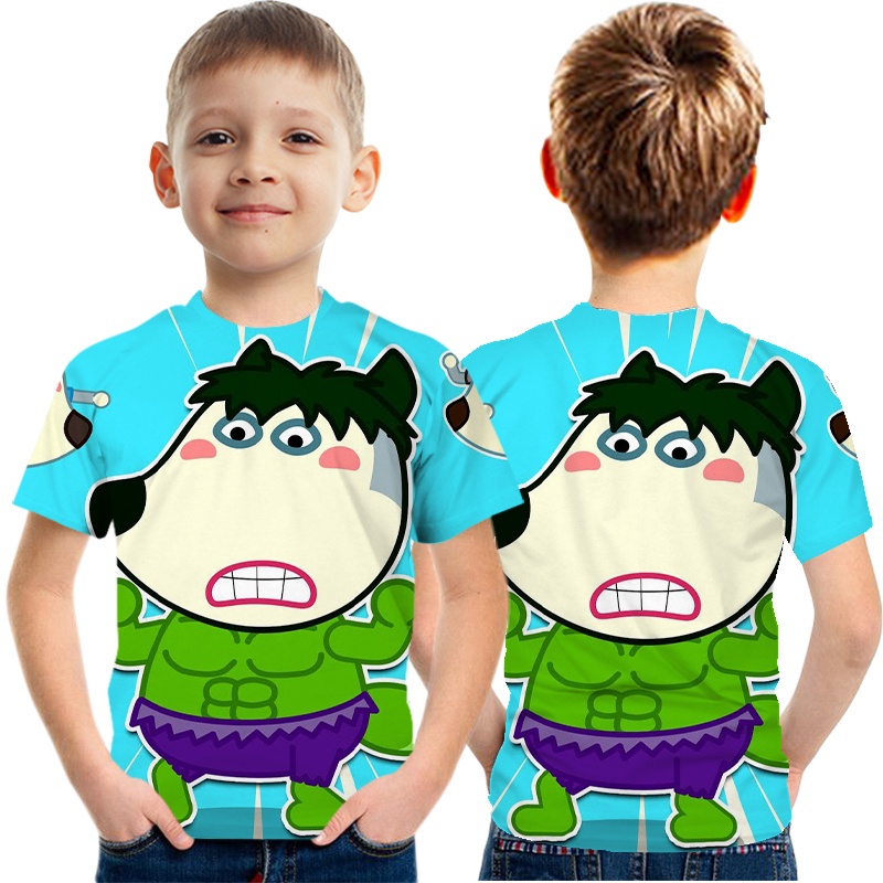 Áo thun in họa tiết hoạt hình Hulk dành cho trẻ em
