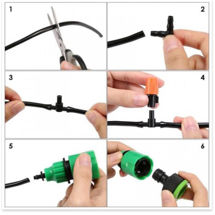 Combo bộ tưới cây tự động gồm 20 đầu tưới phun sương, 20m dây dẫn nước, 1 đồng hộ đặt thời gian tưới tự động và phụ kiện
