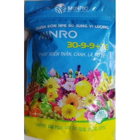 Phân bón MINRO 30-9-9 (200gr) hỗn hợp NPK giúp cây phát triển thân cành lá bộ rễ