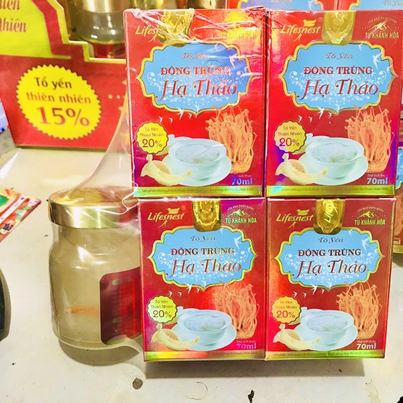 Lốc 5 Yến Sào Lifenest chưng đông trùng hạ thảo 20% yến tươi