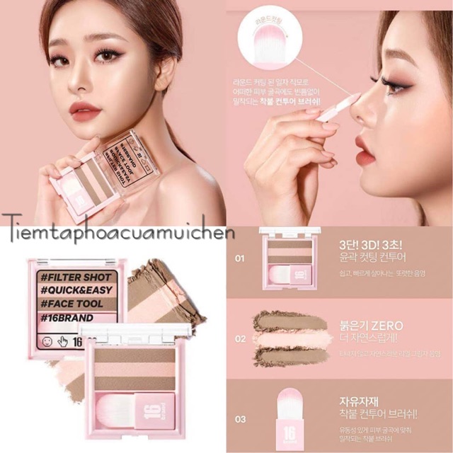 [Sẵn] [Hot] Phấn Tạo Khối Và Highlight Đa Năng 16Brand Filter Shot Contour Peach | BigBuy360 - bigbuy360.vn