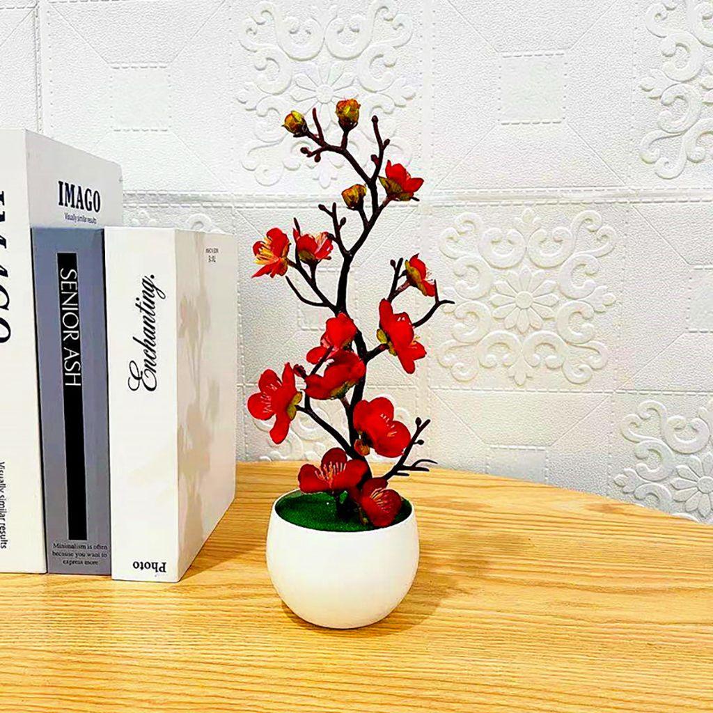 MOCHO 1 Chậu Hoa Nhân Tạo Bằng Lụa Có Chậu