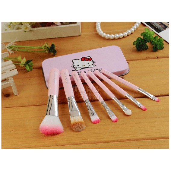 (HOT) Bộ Cọ Trang Điểm Hello Kitty 7 Cây