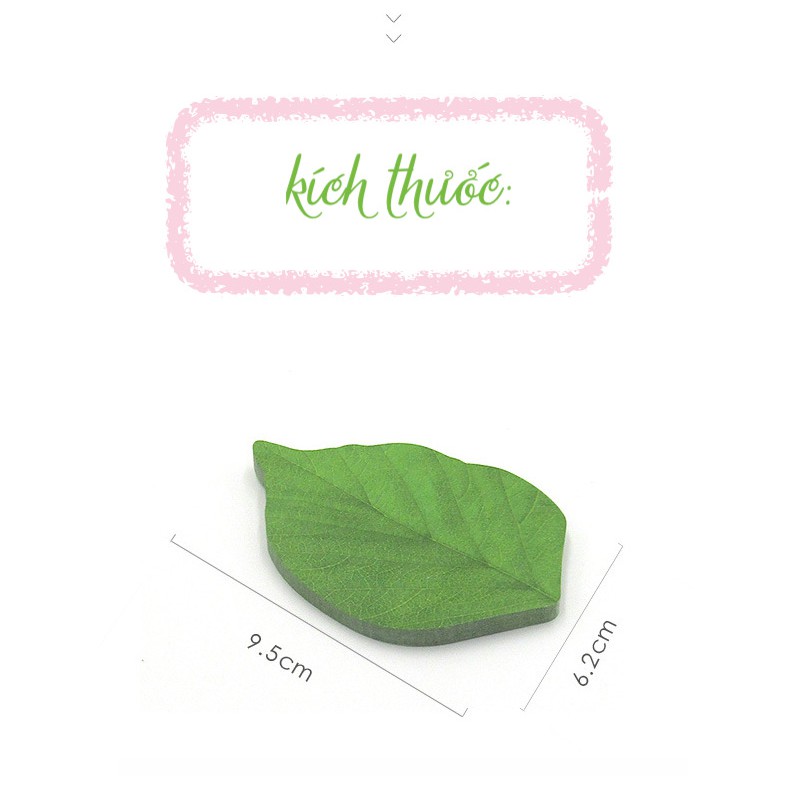Z0635 Note Ghi Chú Hình Chiếc Lá Xinh Xắn Độc Đáo Bukao